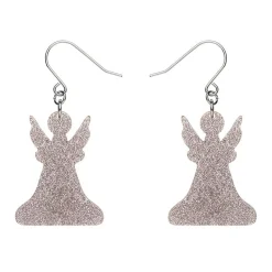 Angel Glitter Drop Earrings - Silver^Erstwilder Hot