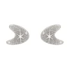 Atomic Boomerang Glitter Stud Earrings - Silver^Erstwilder Outlet