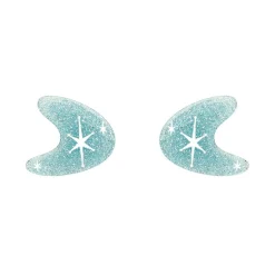 Atomic Boomerang Glitter Stud Earrings - Blue^Erstwilder