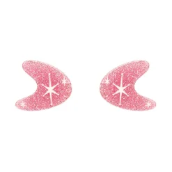 Atomic Boomerang Glitter Stud Earrings - Pink^Erstwilder Online