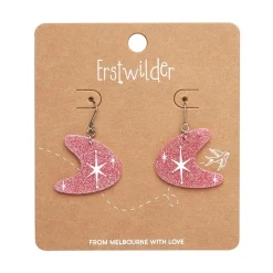 Atomic Boomerang Glitter Drop Earrings - Pink^Erstwilder Best