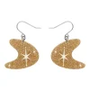 Atomic Boomerang Glitter Drop Earrings - Gold^Erstwilder Online