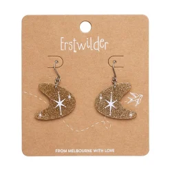 Atomic Boomerang Glitter Drop Earrings - Gold^Erstwilder Online