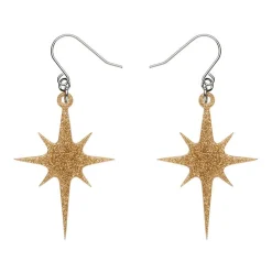 Atomic Star Glitter Drop Earring - Gold^Erstwilder Hot