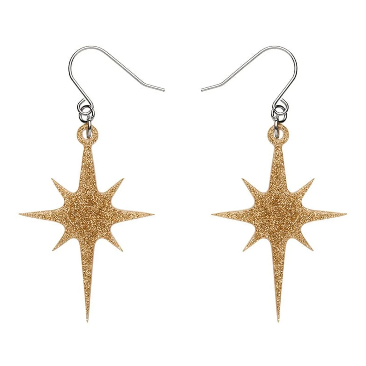 Atomic Star Glitter Drop Earring - Gold^Erstwilder Hot