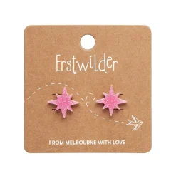 Atomic Star Glitter Stud Earring - Pink^Erstwilder Online