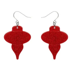 Baubles Glitter Drop Earrings - Red^Erstwilder Outlet