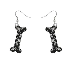Bones Chunky Glitter Resin Drop Earrings - White^Erstwilder Clearance