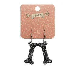 Bones Chunky Glitter Resin Drop Earrings - White^Erstwilder Clearance