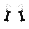 Bones Glitter Resin Drop Earrings - Black^Erstwilder