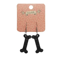 Bones Ripple Resin Drop Earrings - Black^Erstwilder Discount