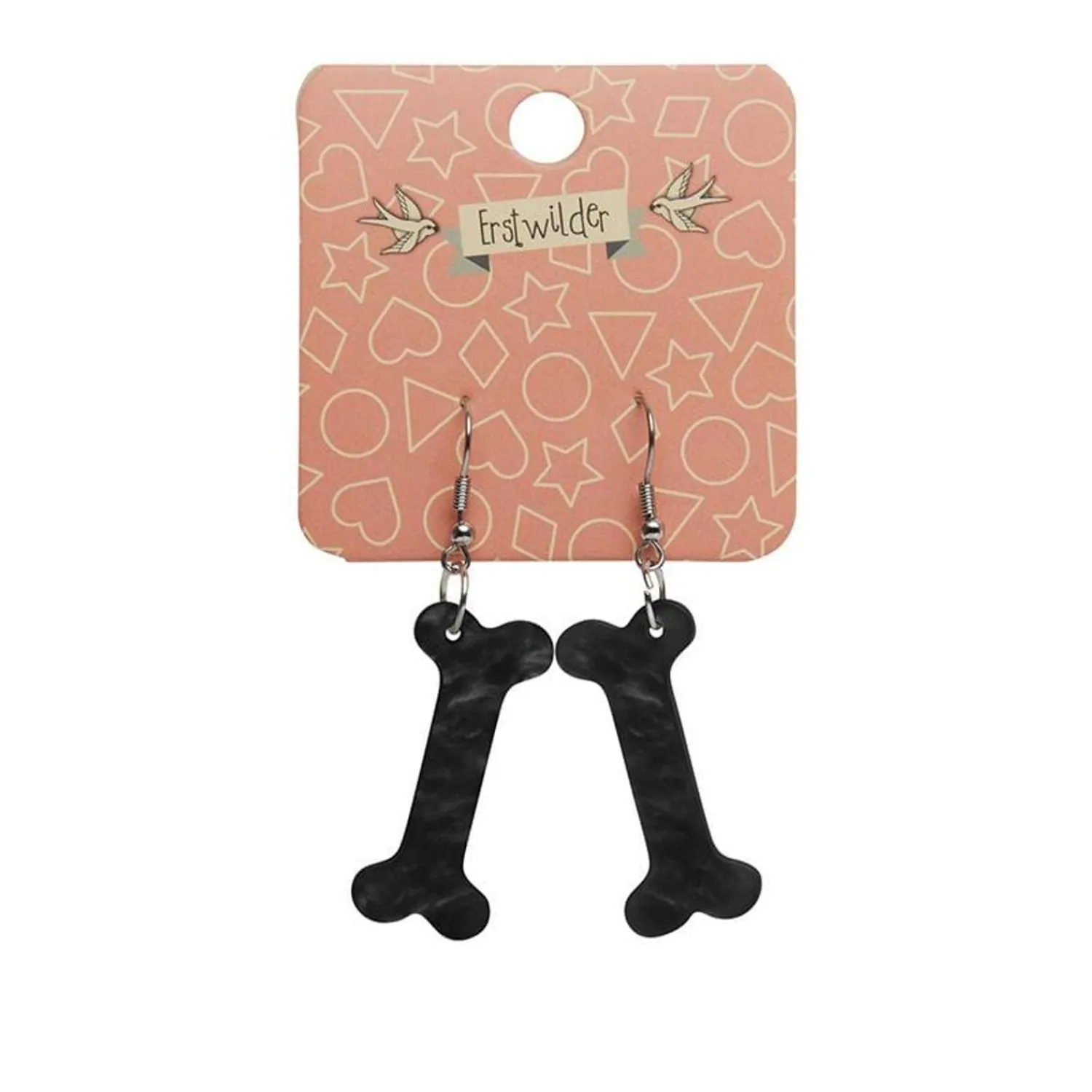 Bones Ripple Resin Drop Earrings - Black^Erstwilder Discount