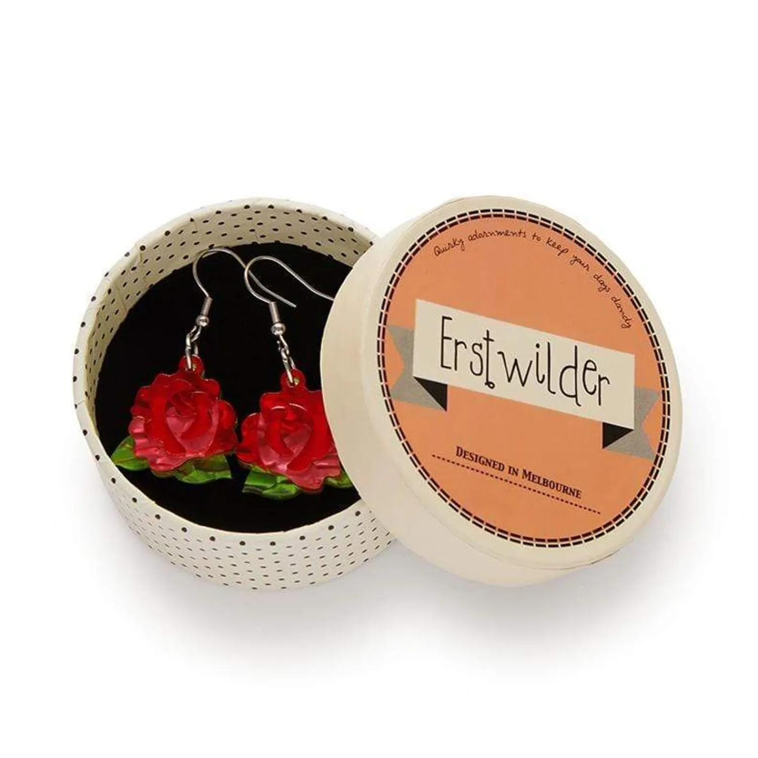 Budding Romance Rose Drop Earrings^Erstwilder Clearance