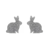 Bunny Glitter Resin Stud Earrings - Silver^Erstwilder Sale
