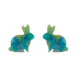 Bunny Mottled Resin Stud Earrings - Green^Erstwilder Clearance