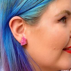 Bunny Ripple Resin Stud Earrings - Mauve^Erstwilder Outlet