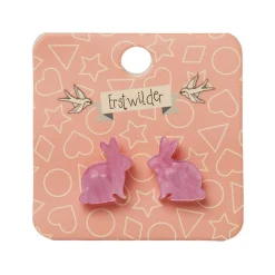 Bunny Ripple Resin Stud Earrings - Mauve^Erstwilder Outlet