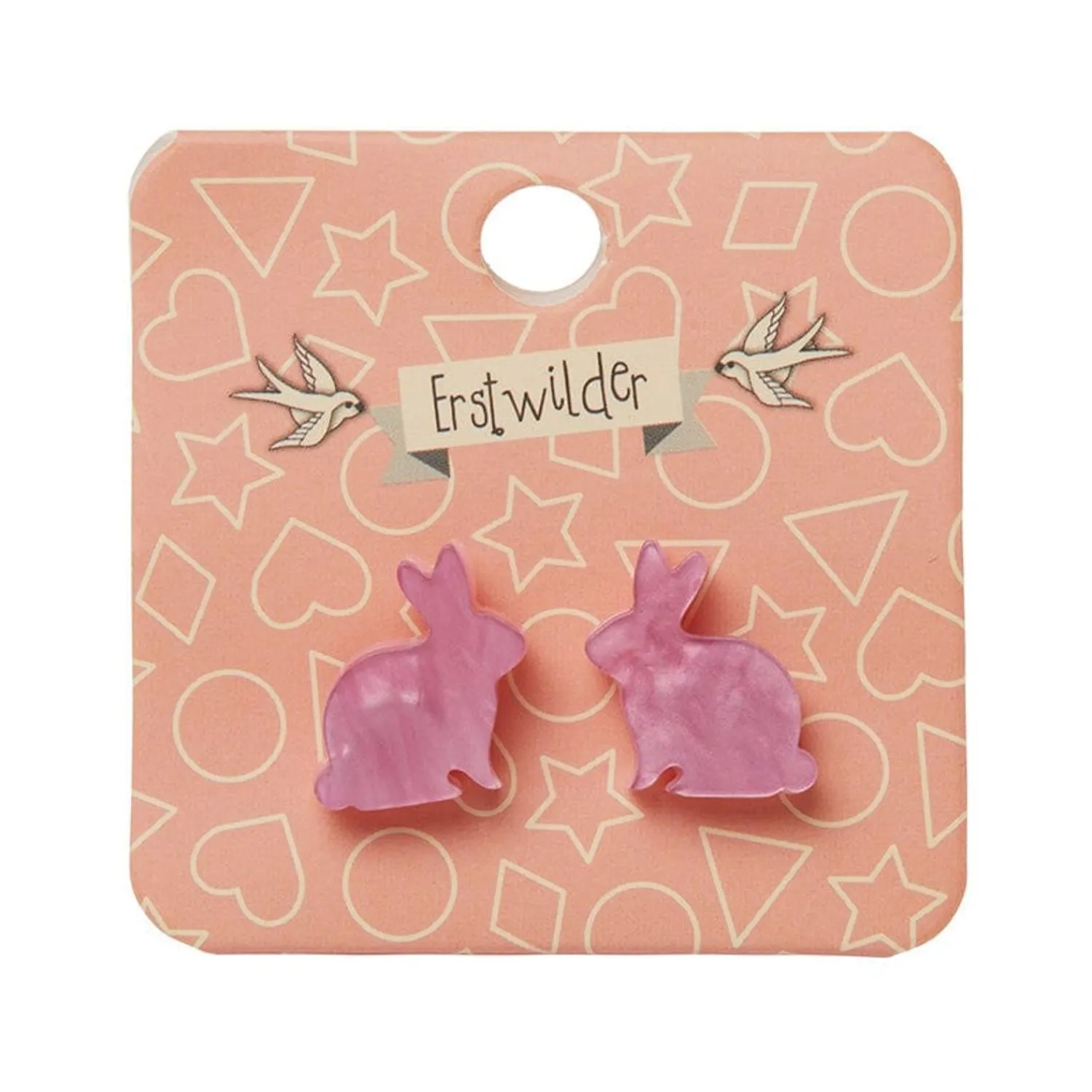 Bunny Ripple Resin Stud Earrings - Mauve^Erstwilder Outlet