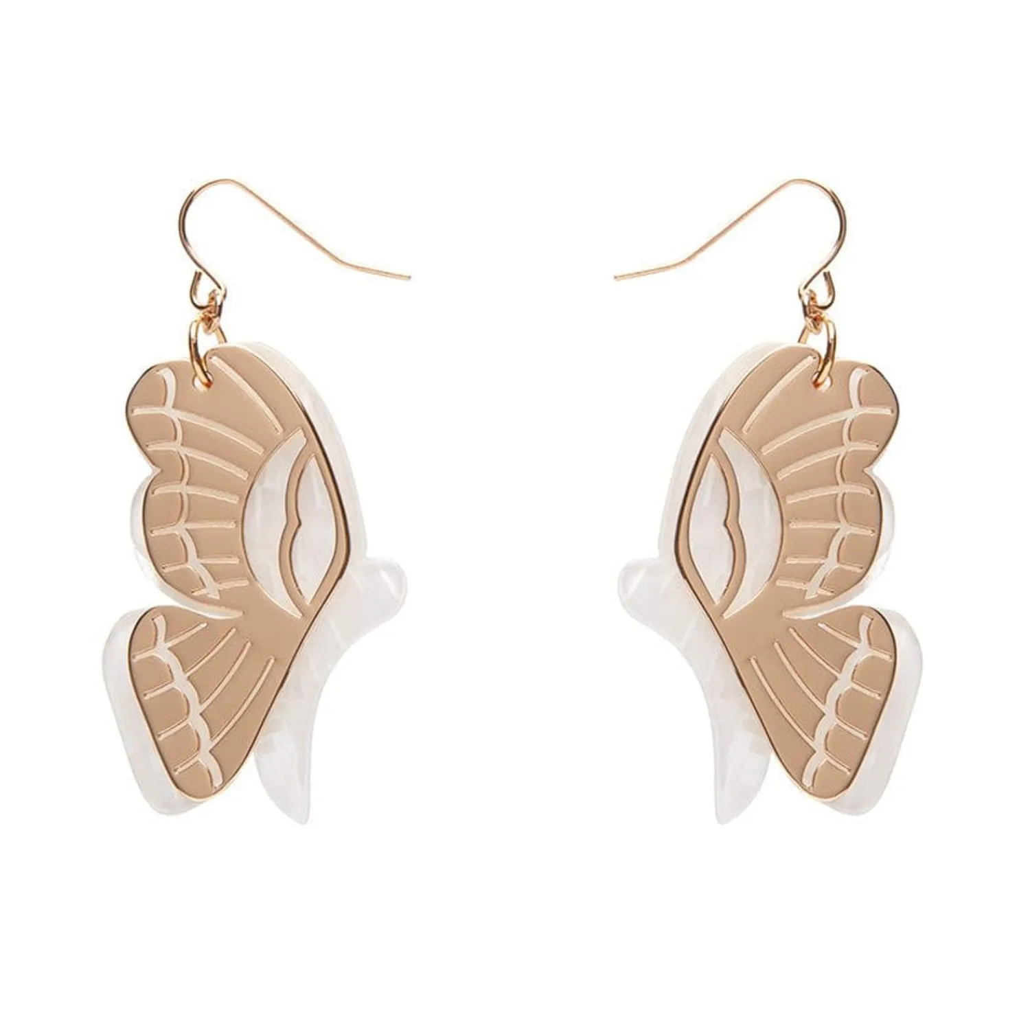 Butterfly Textured Resin Drop Earrings - White^Erstwilder Hot