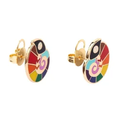 Carmel'S Colourful Chameleon Enamel Stud Earrings^Erstwilder Clearance