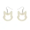 Cat Head Glitter Resin Drop Earrings - White^Erstwilder Sale