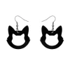 Cat Head Solid Resin Drop Earrings - Black^Erstwilder Clearance