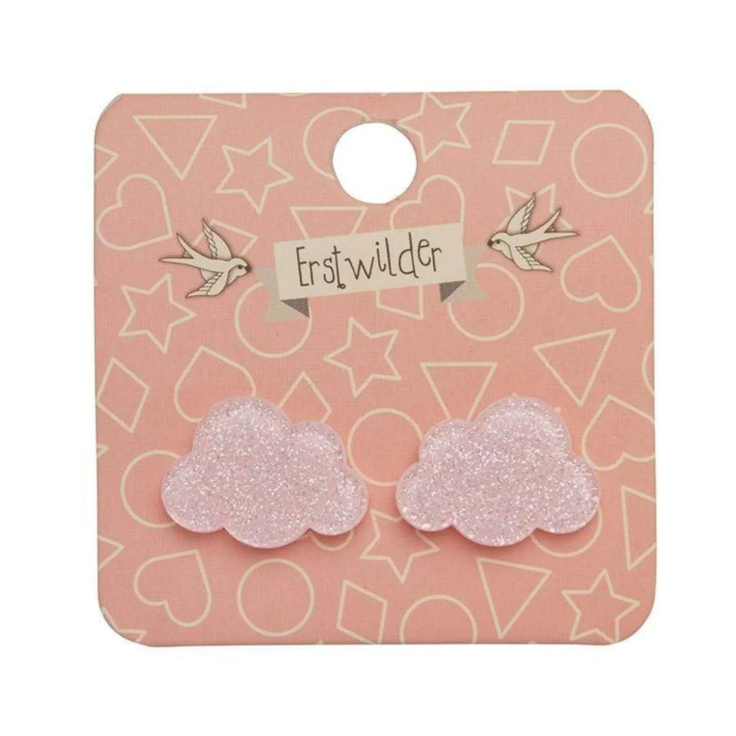 Cloud Glitter Resin Stud Earrings - Pink^Erstwilder Best