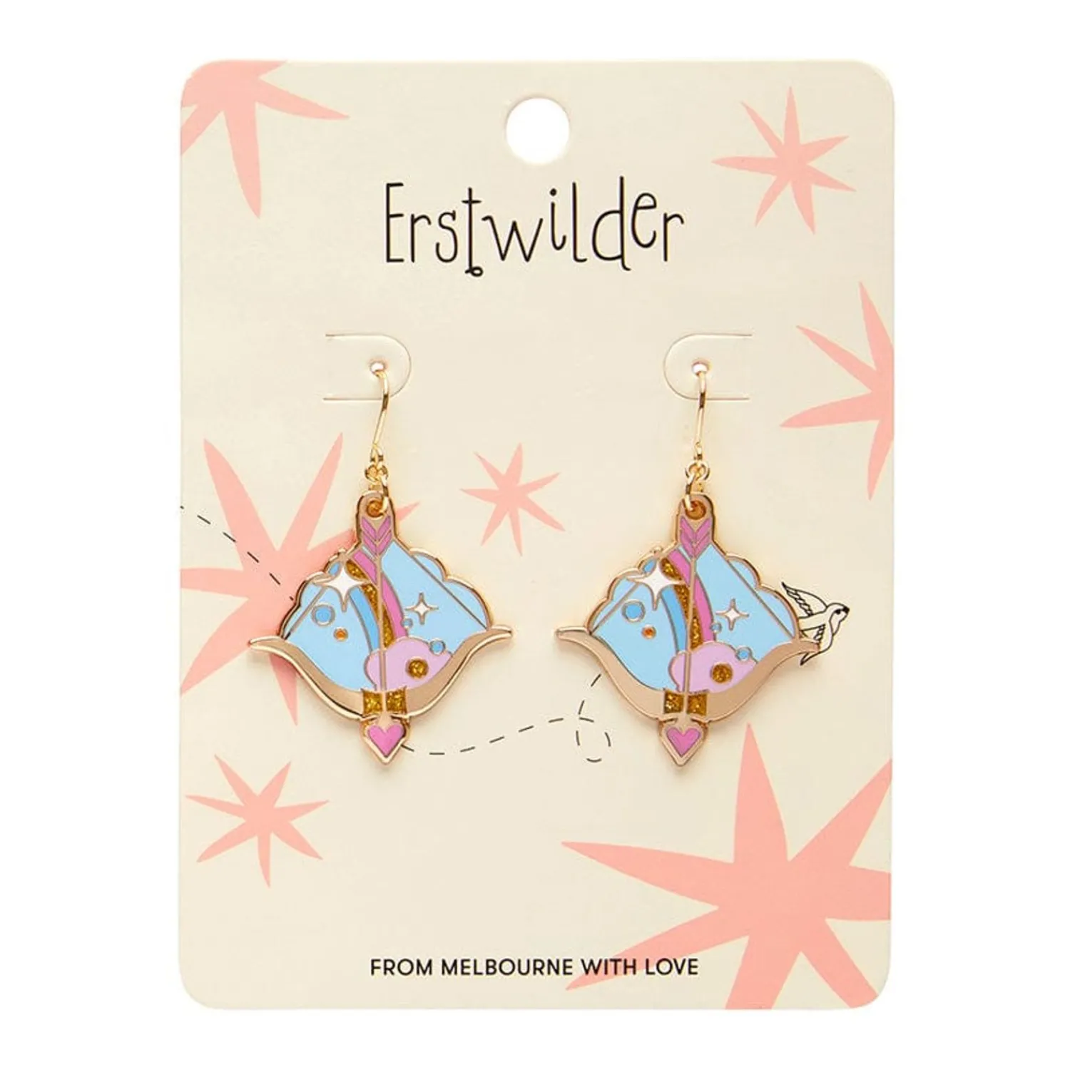 Cupid'S Aim Enamel Drop Earrings^Erstwilder