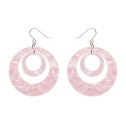 Double Hoop Ripple Drop Earrings - Pink^Erstwilder Best