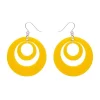 Double Hoop Solid Drop Earrings - Yellow^Erstwilder New
