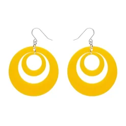Double Hoop Solid Drop Earrings - Yellow^Erstwilder New