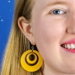 Double Hoop Solid Drop Earrings - Yellow^Erstwilder New