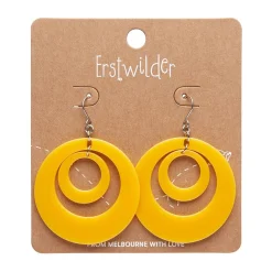 Double Hoop Solid Drop Earrings - Yellow^Erstwilder New