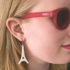 Eiffel Tower Solid Resin Drop Earrings - White^Erstwilder Sale