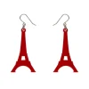 Eiffel Tower Solid Resin Drop Earrings - Red^Erstwilder Online