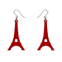 Eiffel Tower Solid Resin Drop Earrings - Red^Erstwilder Online