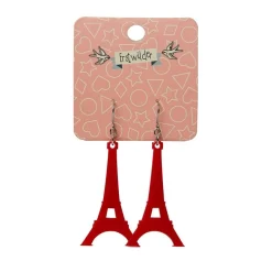 Eiffel Tower Solid Resin Drop Earrings - Red^Erstwilder Online