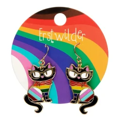 Elissa The Rainbow Cat Enamel Drop Earrings^Erstwilder Outlet