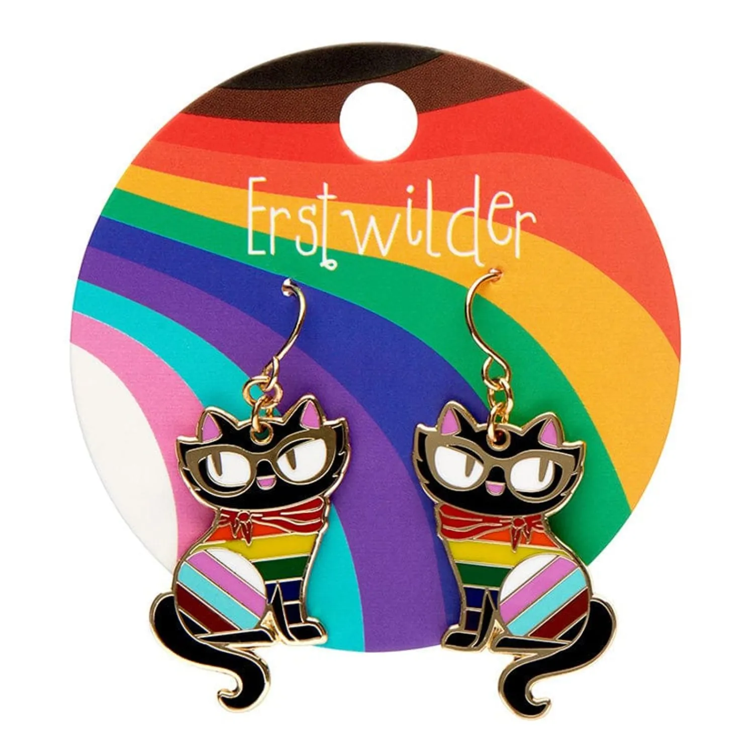 Elissa The Rainbow Cat Enamel Drop Earrings^Erstwilder Outlet