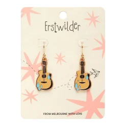Guitar Blues Enamel Drop Earrings^Erstwilder Outlet