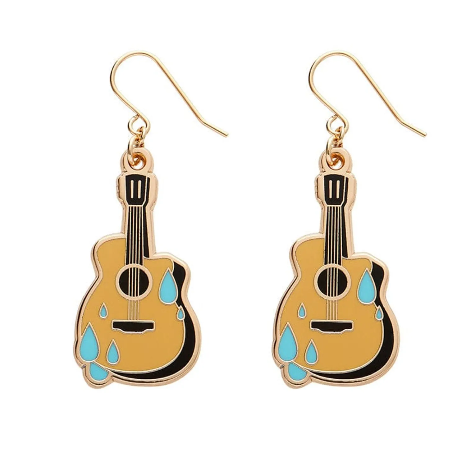 Guitar Blues Enamel Drop Earrings^Erstwilder Outlet