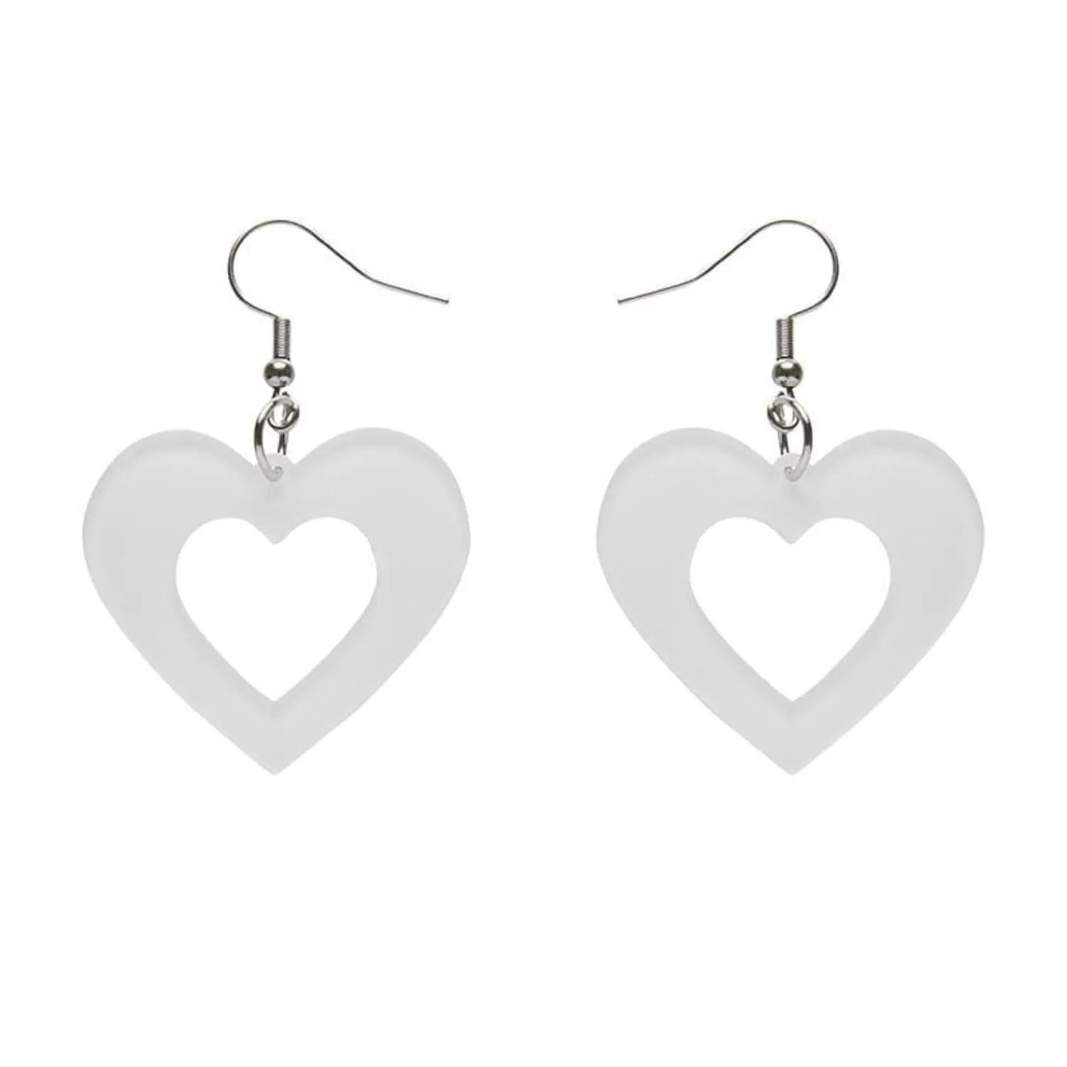 Heart Bubble Resin Drop Earrings - White^Erstwilder Online