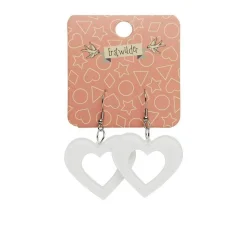 Heart Bubble Resin Drop Earrings - White^Erstwilder Online