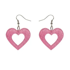 Heart Glitter Resin Drop Earrings - Pink^Erstwilder Discount