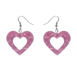 Heart Ripple Resin Drop Earrings - Mauve^Erstwilder Best