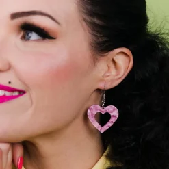 Heart Ripple Resin Drop Earrings - Mauve^Erstwilder Best