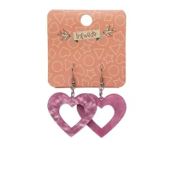 Heart Ripple Resin Drop Earrings - Mauve^Erstwilder Best