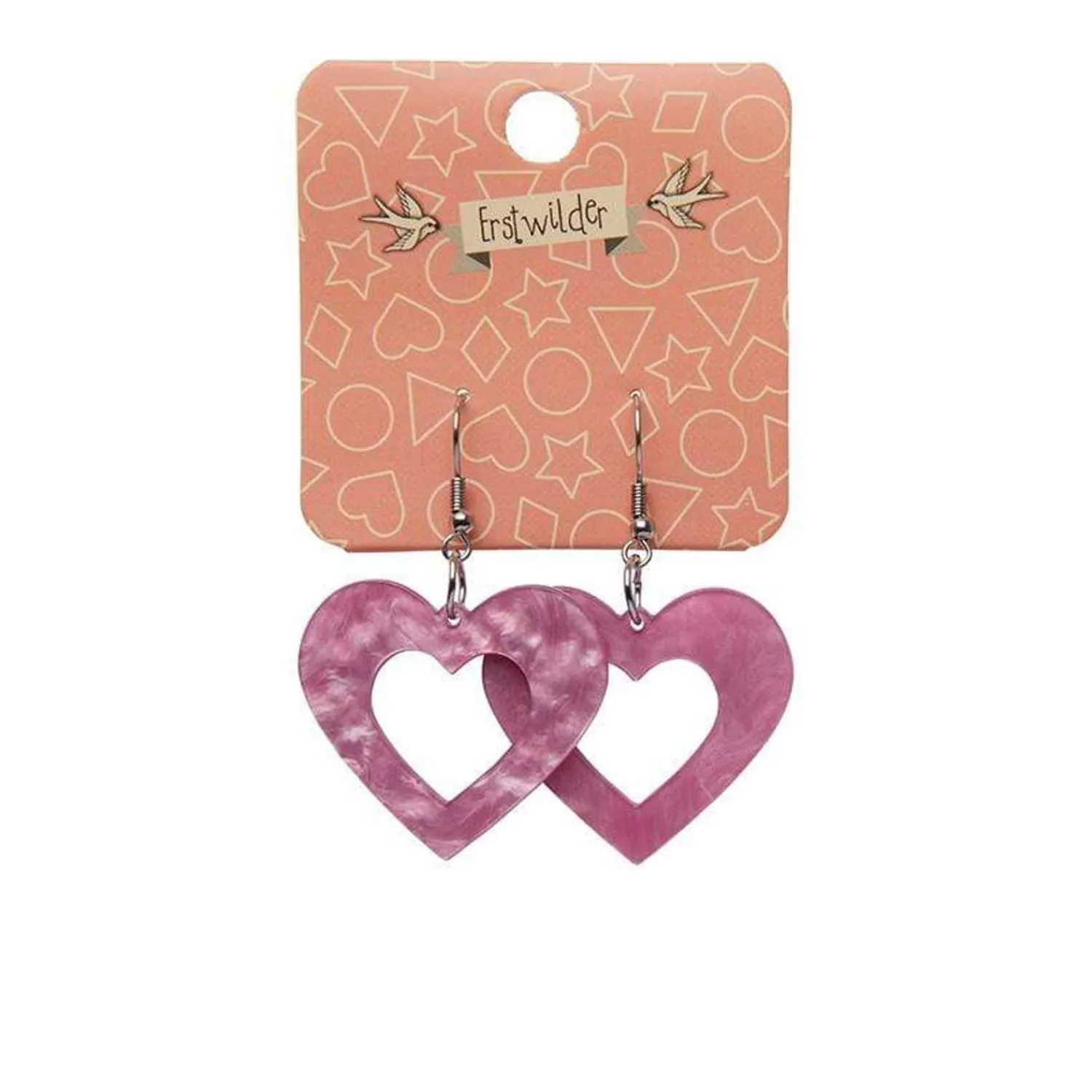Heart Ripple Resin Drop Earrings - Mauve^Erstwilder Best