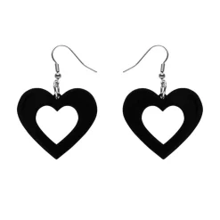 Heart Solid Resin Drop Earrings - Black^Erstwilder Outlet