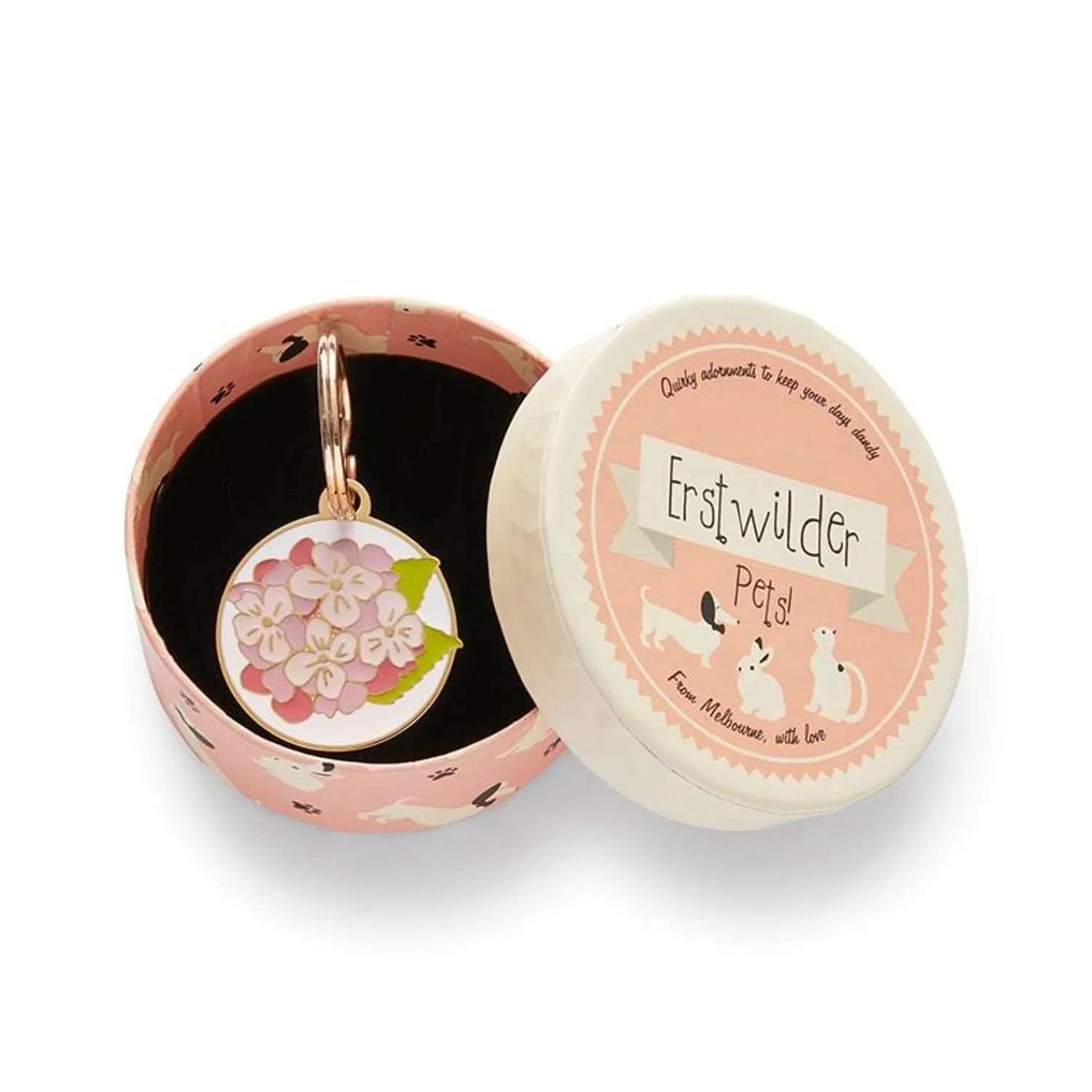 Heartfelt Hydrangea Enamel Pet Charm^Erstwilder Best
